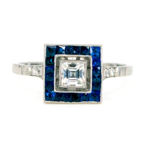 Bague 55 Bague Diamant, Saphir, Platine 58 Facettes 82D30D78F205492C917A7069D8B6C2E8