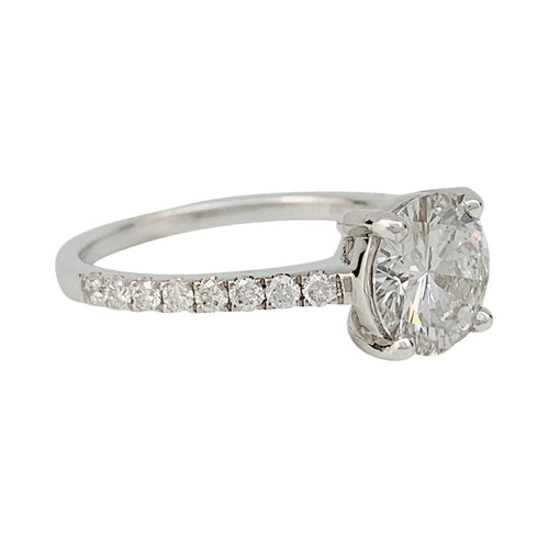 Bague 54 Solitaire accompagné, diamant 1,53 carat. 58 Facettes 31806
