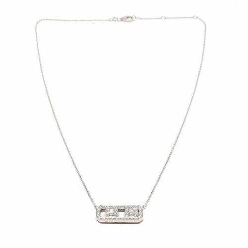 Collier Collier slide or blanc diamants 58 Facettes