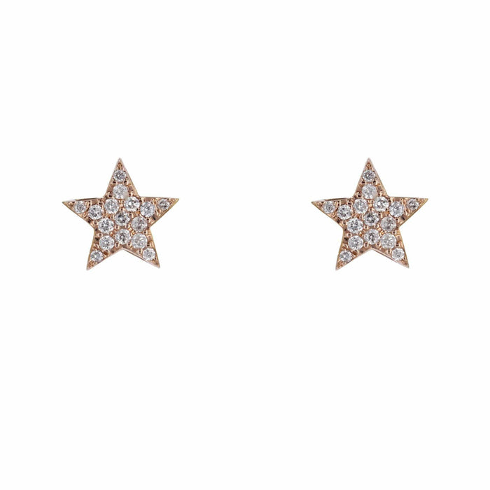 Boucles d'oreilles Boucles d'oreilles étoiles diamants or rose 58 Facettes 23-253B