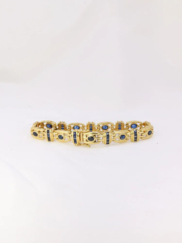 Bracelet Bracelet en or et saphirs ovales et calibrés 58 Facettes J224
