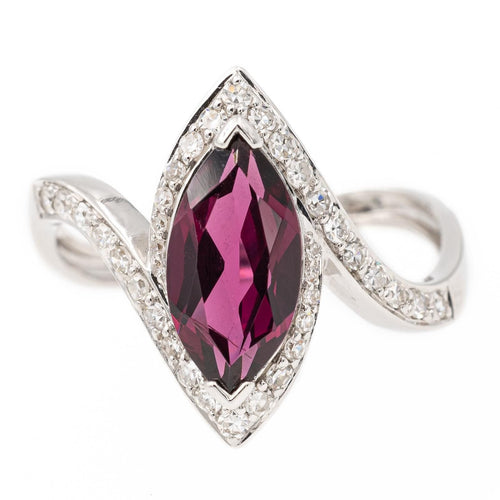 Bague 54 Bague Or blanc Grenat Almandin 58 Facettes 2329109CN