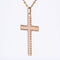 Pendentif Croix plate en or rose 58 Facettes CVP64
