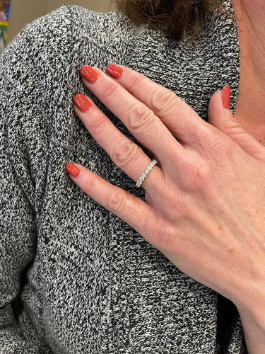 Bague 54 DEMI-ALLIANCE DIAMANTS 58 Facettes 058801