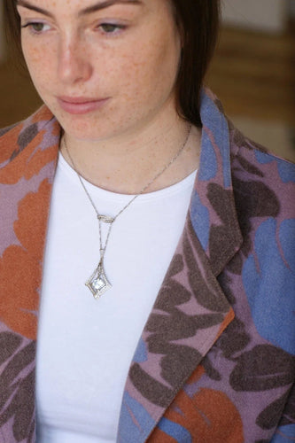 Collier Collier Art Déco Aigue-Marine et diamants 58 Facettes