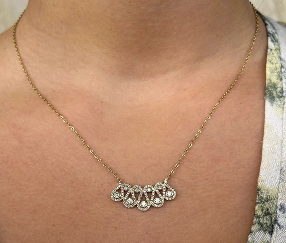 Collier COLLIER "DALILA" OR & OXYDES DE ZIRCONIUM 58 Facettes BO/220093