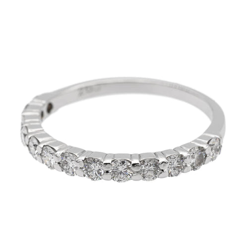 Bague 52 Bague Demi alliance Or blanc Diamant 58 Facettes 2513750CN
