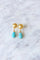 Boucles d'oreilles Boucles d'oreilles or et goutte de turquoise 58 Facettes
