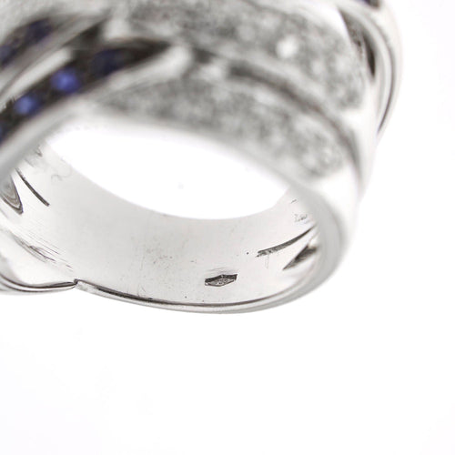 Bague 57 Bague bandeau diamants et saphirs 58 Facettes 24509