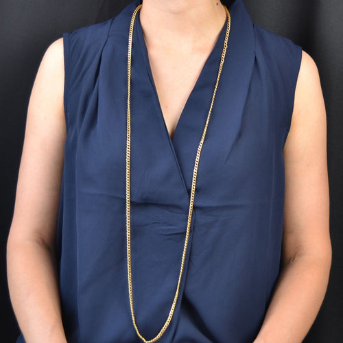 Collier Sautoir ancien en or maille gourmette 58 Facettes 22-287