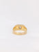 Bague 57 Chevalière Art-Déco Or jaune Platine Diamant 58 Facettes J159