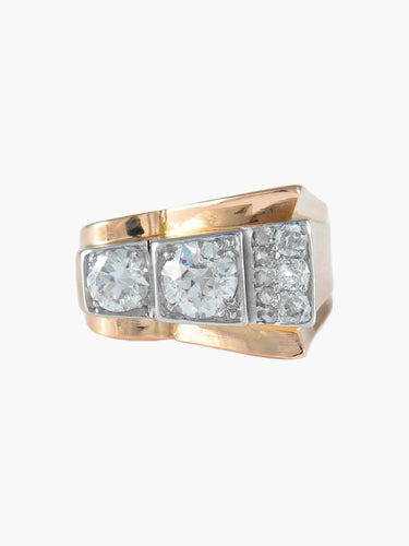 Bague Or Jaune / Diamants / 54 BAGUE "TANK" OR & DIAMANTS 58 Facettes BO/220007 STA