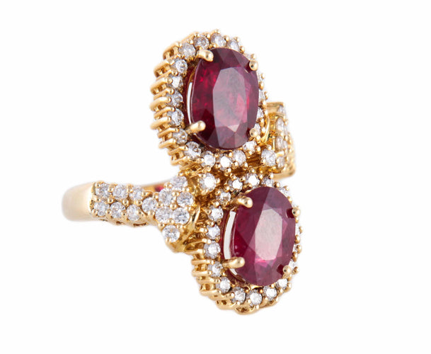 Bague BAGUE TOI & MOI OR, RUBIS & DIAMANTS 58 Facettes BO/220084