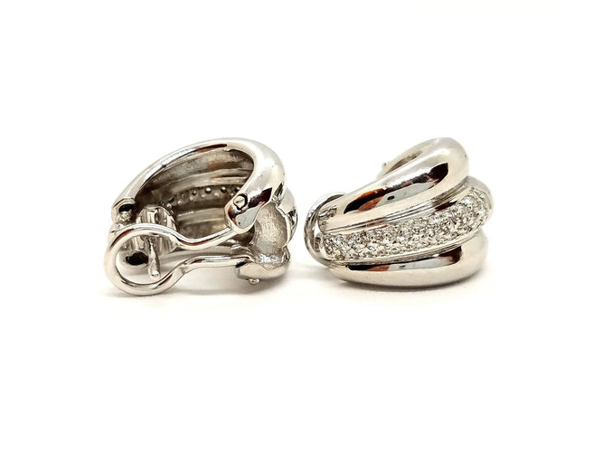 Boucles d'oreilles Boucles d'oreilles Or blanc Diamant 58 Facettes 814124CN