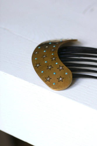 Accessoire Peigne, diadème, étoile, turquoise et corne 58 Facettes