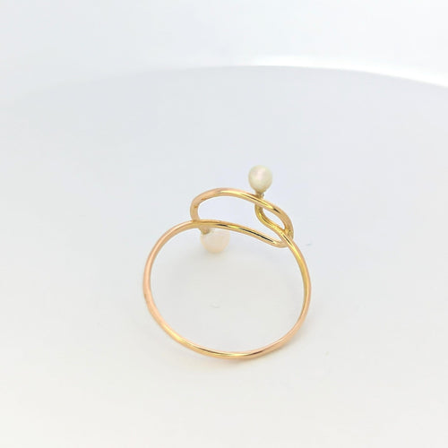 Bague Bague Toi & Moi or jaune et perles 58 Facettes 25382