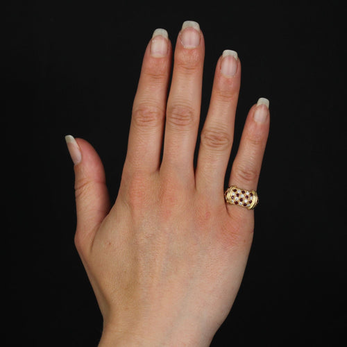 Bague 48 Bague jonc pavée de rubis et diamants 58 Facettes 23-137