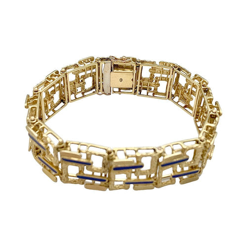 Bracelet Bracelet vintage, or jaune, émail. 58 Facettes 31987