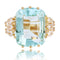 Bague 51 Bague de cocktail aigue-marine et diamants 58 Facettes 22-645
