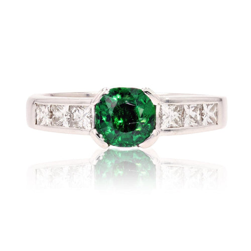 Bague 52 Bague grenat tsavorite et diamants princesse 58 Facettes 22-488