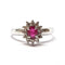 Bague Bague marguerite rubis diamants or blanc 58 Facettes