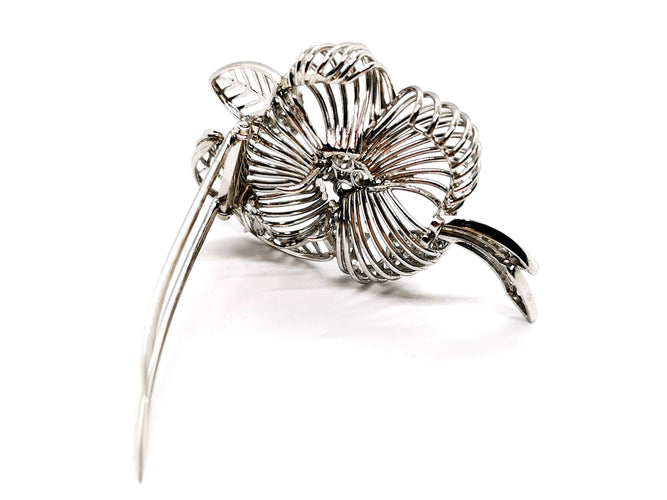 Broche Broche Fleur Or blanc Diamant 58 Facettes 1480252CN