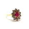 Bague Bague marguerite en Or jaune, rubis & diamants 58 Facettes