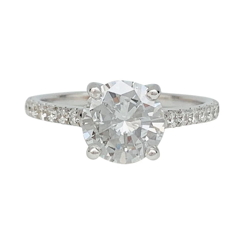 Bague 54 Solitaire accompagné, diamant 1,53 carat. 58 Facettes 31806