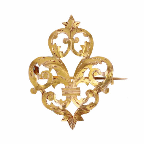 Broche Broche ancienne fleur de lys or jaune 58 Facettes 11-030