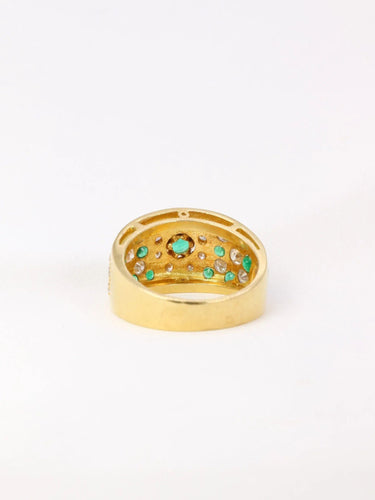 Bague Bague bandeau diamants émeraudes 58 Facettes J35