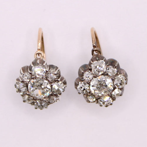 Boucles d'oreilles Dormeuses Napoléon III Diamants 58 Facettes