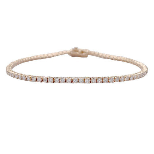 Bracelet Bracelet ligne diamants en or rose. 58 Facettes 33149