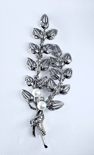 Broche Broche Platine Or Perles Diamants. 58 Facettes AB213
