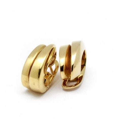 Boucles d'oreilles Dimensions : 1.7 cm sur 0.8 cm / Jaune / Or 750 Boucles d'oreilles - FRED 58 Facettes R200074