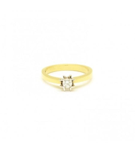 Bague Tour de doigt : 54.5 / Jaune / Or 750‰ Bague Solitaire Diamant 0.20 carat 58 Facettes 220559R
