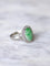 Bague Bague de fiançailles jade entourage diamants sur or blanc 58 Facettes