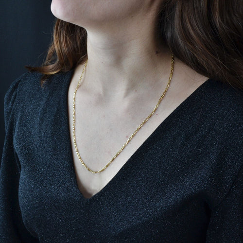 Collier Chaine or jaune gourmette maille ovale 58 Facettes 13-168B