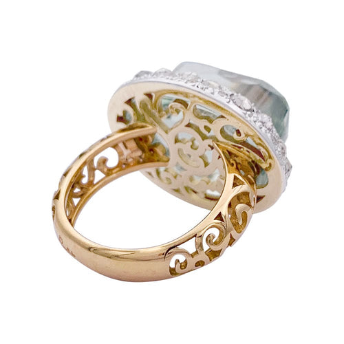 Bague 52 Bague Pomellato, "Tango", or rose, diamants bruns, diamants, prasiolite. 58 Facettes 32831