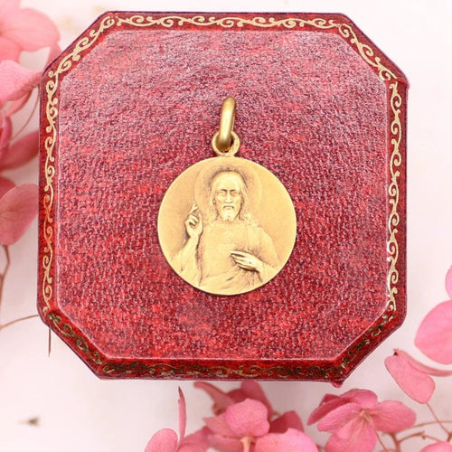 Pendentif Médaille religieuse scapulaire Vierge à l’Enfant vs Jésus or jaune 58 Facettes