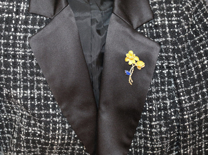 Broche Broche Fleurs émail 58 Facettes 485