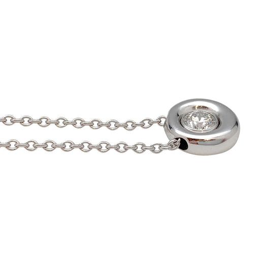 Collier Chaîne et pendentif Chaumet modèle "Anneau" en or blanc, diamant. 58 Facettes 32077