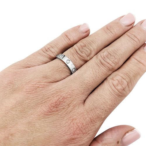 Bague 50 Alliance Cartier, "Love", or blanc, diamants. 58 Facettes 30753