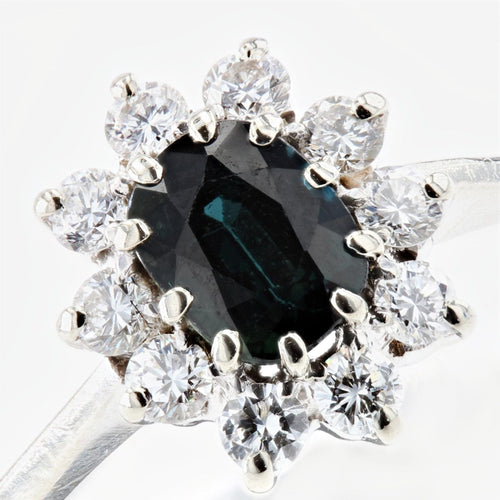 Bague 54 Bague marguerite or blanc saphir diamants 58 Facettes 21-612