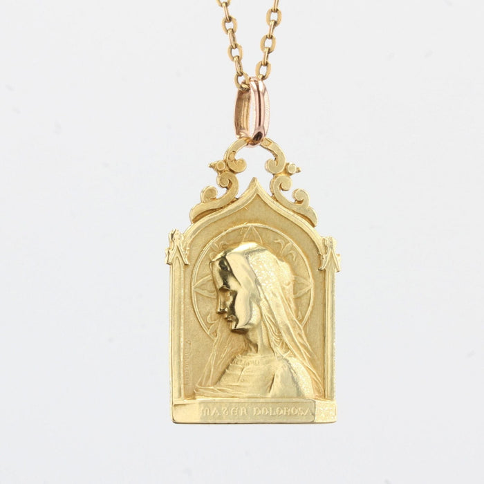 Pendentif Médaille ancienne Vierge en or jaune 58 Facettes 21-593B