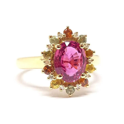 Bague Bague saphir rose, saphirs, diamants 58 Facettes