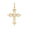 Pendentif Croix or jaune motifs floraux 58 Facettes 14-330A