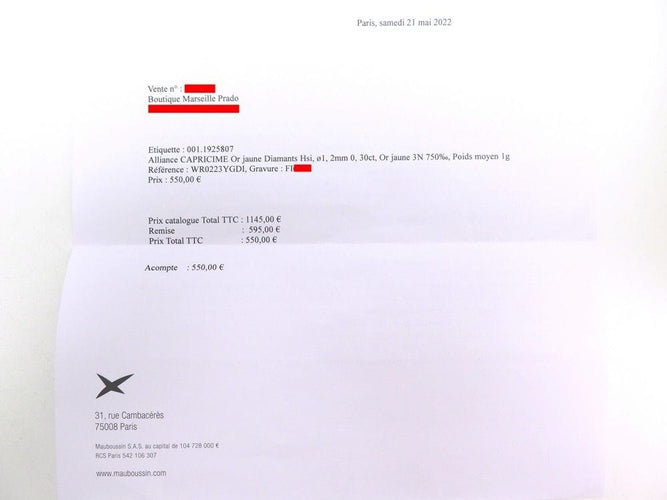 Bague 49 bague MAUBOUSSIN alliance capricime or 18k diamants 0.3ct 49 58 Facettes 253698