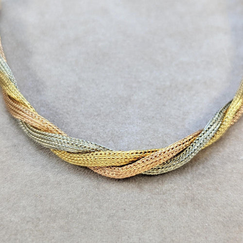 Bracelet Bracelet en 3 ors tressé 58 Facettes 17264