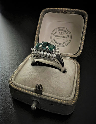 Bague 54 Bague Platine Emeraudes Diamants 58 Facettes