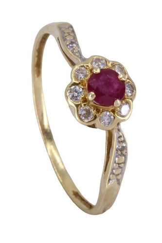 Bague 58 BAGUE MARGUERITE RUBIS ET DIAMANT 58 Facettes 077791